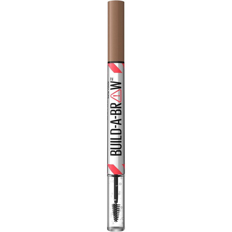 MAYBELLINE New York Build-A-Brow 2-in-1 Brow Pen and Sealing Gel Eye Makeup, 255 Soft Brown, 0.05 oz