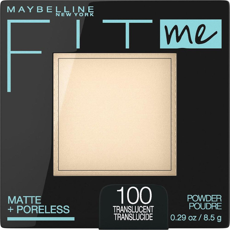 MAYBELLINE New York Fit Me Matte + Poreless Pressed Face Powder Makeup, 100 Translucent, 0.29 oz