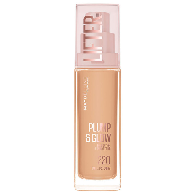 MAYBELLINE New York Lifter Plump & Glow Foundation, 220, 1.01 oz