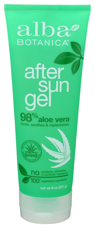 Alba Botanica, After Sun Gel 98% Aloe Vera, 1 Each, 8 Oz