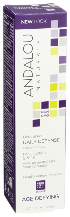 Andalou Naturals, Ultra Sheer Daily Defense Facial Lotion With Spf 8, 1 Each, 2.7 Oz
