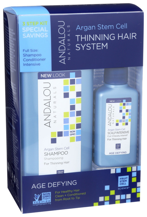 Andalou Naturals, Thinning Hair System With Argan Fruit Stem Cells 3 Pieces, 1 Each, 3 Piece