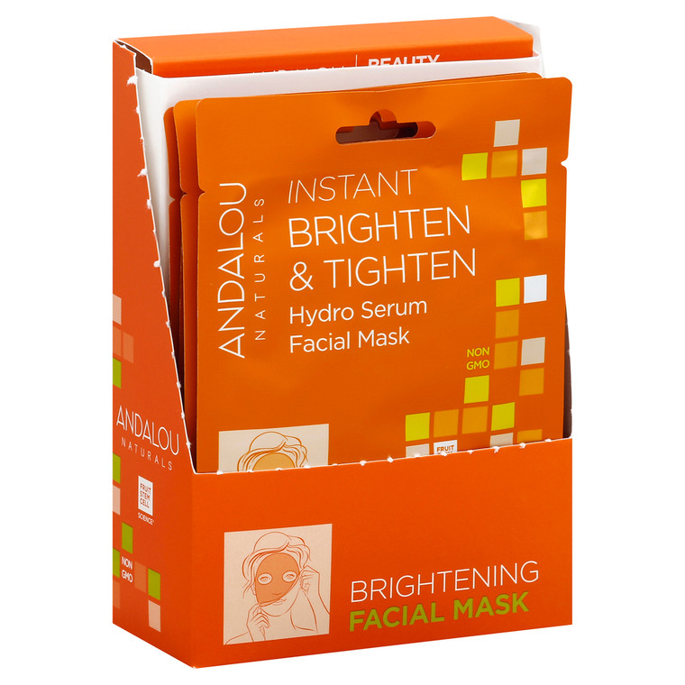 Andalou Naturals, Instant Brighten & Tighten Facial Mask Vitamin C, Case Of 6, .6 Oz
