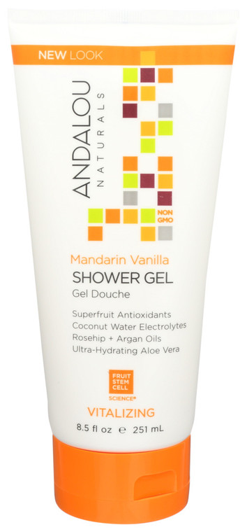 Andalou Naturals, Shower Gel Mandarin Vanilla Vitalizing, 1 Each, 8.5 Oz