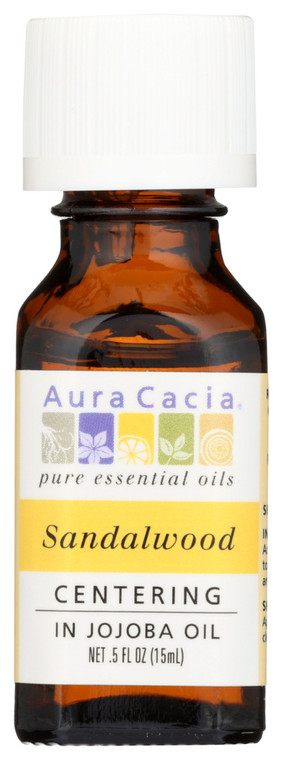 Aura Cacia, Precious Essentials Sandalwood Blended With Jojoba Oil, 1 Each, 0.5 Oz