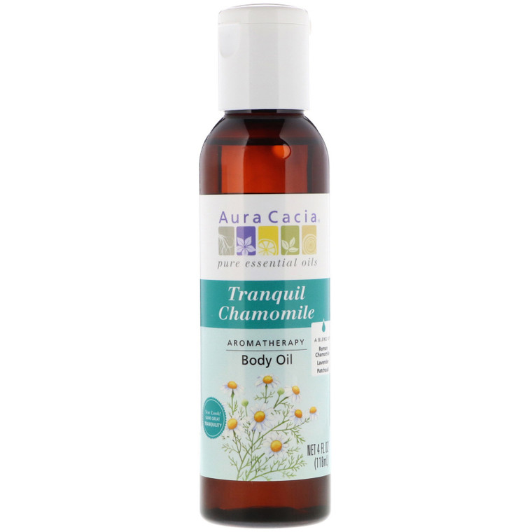 Aura Cacia, Aromatherapy Massage Body Oil Tranquility, 1 Each, 4 Oz