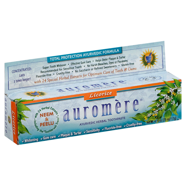 Auromere, Ayurvedic Herbal Toothpaste Licorice, 1 Each, 4.16 Oz
