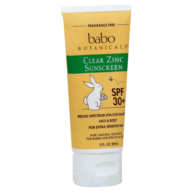 Babo Botanicals, Fragrance Free Clear Zinc Sunscreen Spf 30, 1 Each, 3 Oz