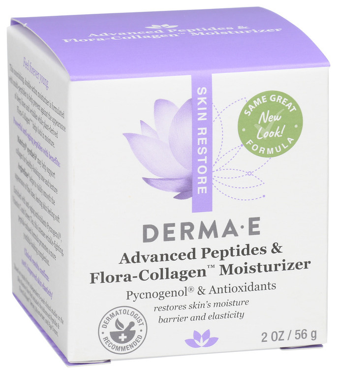 Derma E, Advanced Peptides & Flora-collagen Moisturizer, 1 Each, 2 Oz