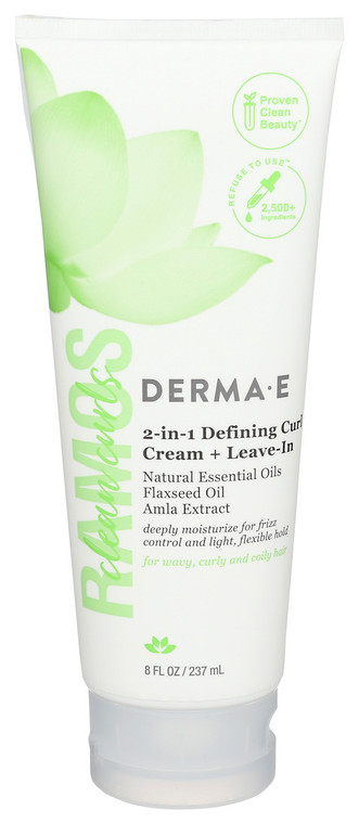 Derma E, 2-in-1 Defining Curl Cream Plus Leave-in, Case Of 1, 8 Fl Oz