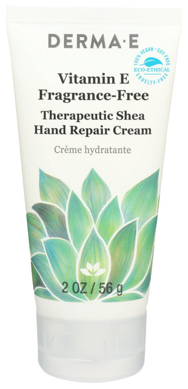 Derma E, Vitamin E Fragrance-free Therapeutic Skin Shea Hand Repair Cream, 1 Each, 2 Oz