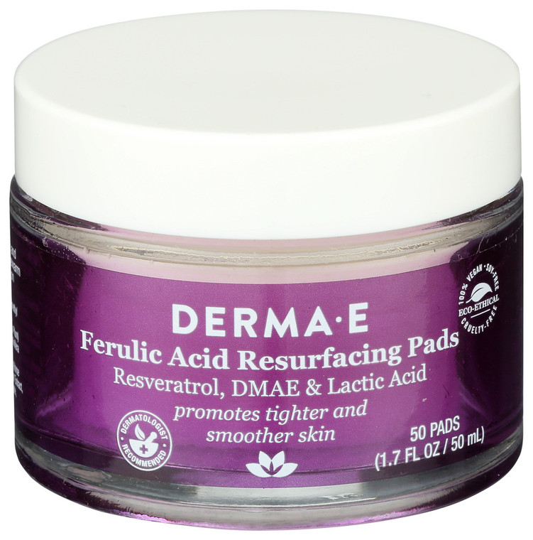 Derma E, Ferulic Acid Resurfacing Pads, 1 Each, 50 Ct