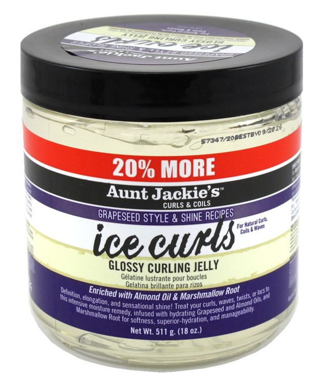 Aunt Jackies Grapeseed Ice Curls Jelly 18Oz Jar Bonus