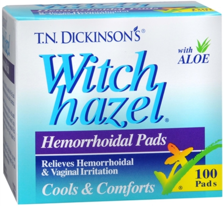 T.n. Dickinson, Witch Hazel Hemorrhoidal Pads With Aloe, 1 Each, 100 Ct