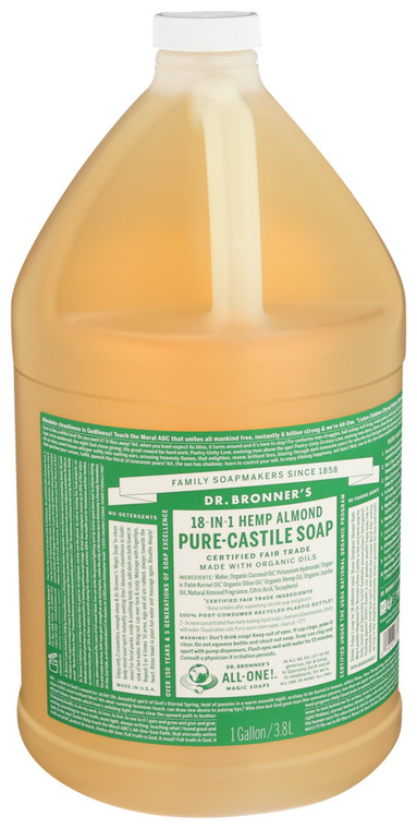 Dr. Bronner's, Organic 18 In 1 Pure Castile Hemp Almond Soap, 1 Each, 1 Gal