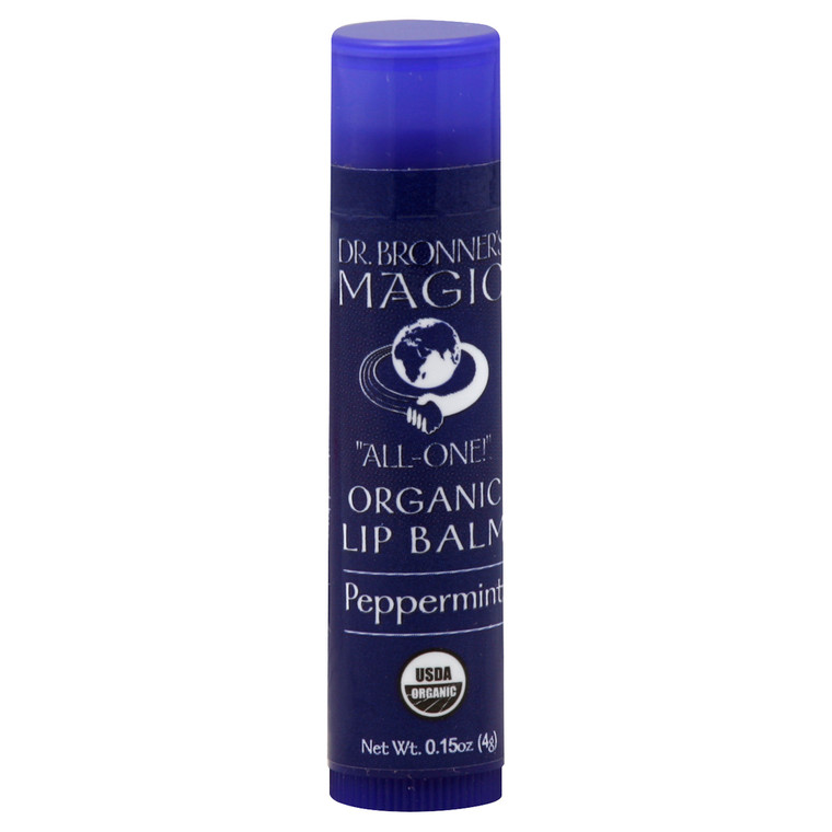 Dr. Bronner's, Lip Balm Peppermint Organic, Case Of 12, .15 Oz
