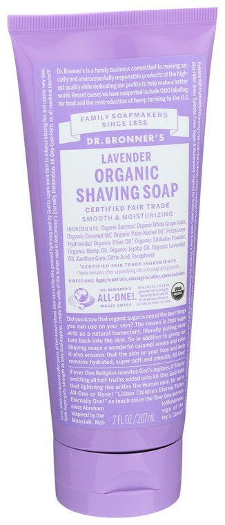 Dr. Bronner's, Shaving Soap Lavender Organic, 1 Each, 7 Fl Oz