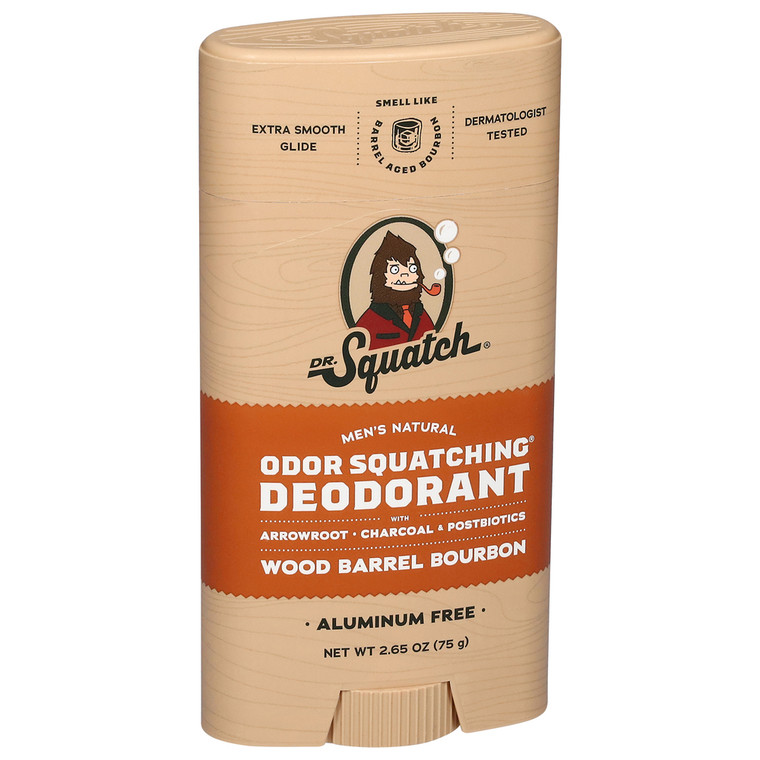 Dr. Squatch, Wood Barrel Bourbon Odor Squatching Deodorant, Case Of 1 2.65 Oz