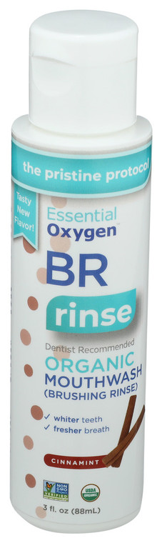 Essential Oxygen, Organic Mouthwash Brushing Rinse Cinnamint, 1 Each, 3 Fl Oz