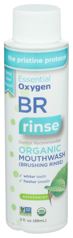 Essential Oxygen+, Organic Peppermint Brushing Rinse, 1 Each, 3 Oz