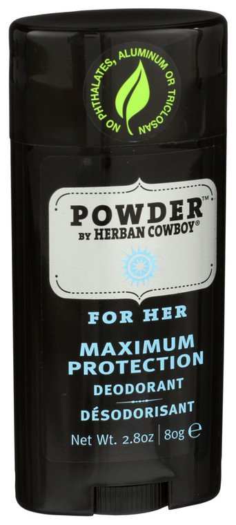 Herban Cowboy, Deodorant Powder Scent, 1 Each, 2.8 Oz