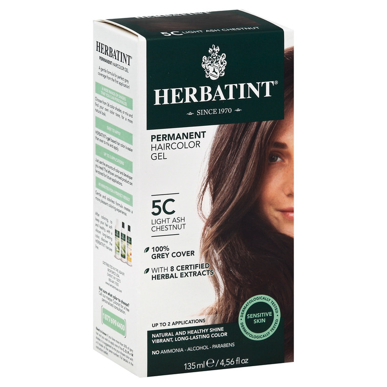 Herbatint, Permanent Haircolor Gel 5c Light Ash Chestnut, 1 Each, 4 Oz