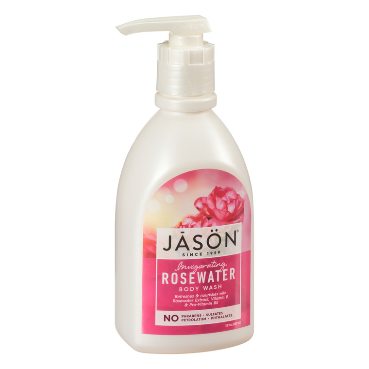 Jason Natural Products, Body Wash Pure Invigorating Rosewater, 1 Each, 30 Fl Oz