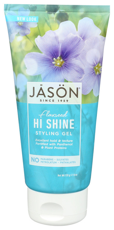 Jason Natural Products, Flaxseed Hi Shine Styling Gel, 1 Each, 6 Oz