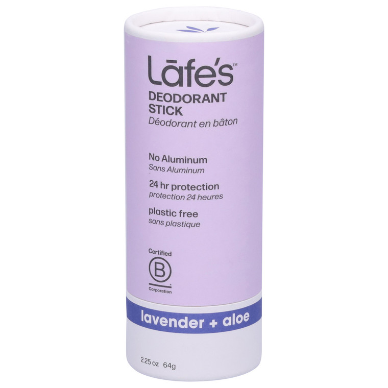 Lafe's Natural Body Care, Deodorant Stick Lavender + Aloe, 1 Each, 2.25 Oz