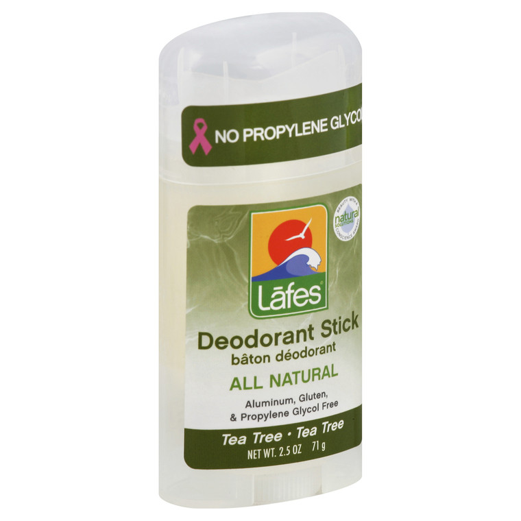 Lafe's Natural Body Care, All Natural Deodorant Stick Tea Tree, Case Of 1, 2.5 Oz
