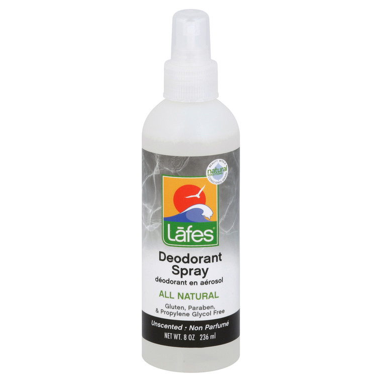 Lafe's Natural Bodycare, Deodorant Spray Organic Unscented, 1 Each, 8 Oz