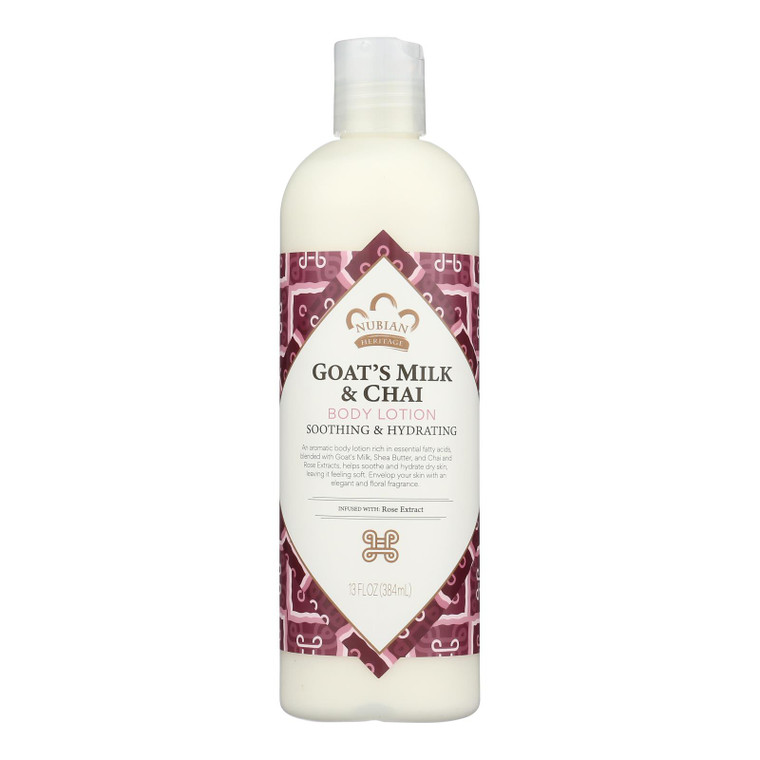 Nubian Heritage, Goats Milk And Chai Body Lotion Soothing And Hydrating Bottle, 1 Each, 13 Fl Oz