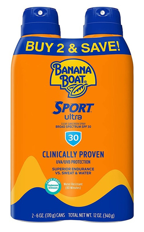 Banana Boat Spf#30 Sport Ultra Spray Twin Pack 6Oz