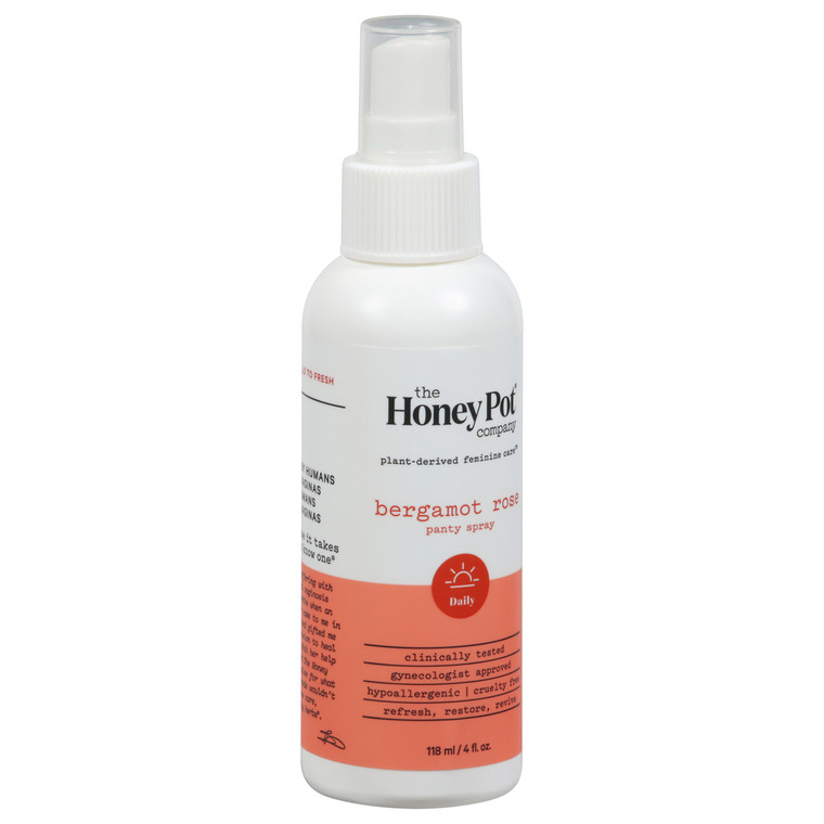 The Honey Pot Company, Daily Bergamot Rose Panty Spray, Case Of 1, 4 Oz