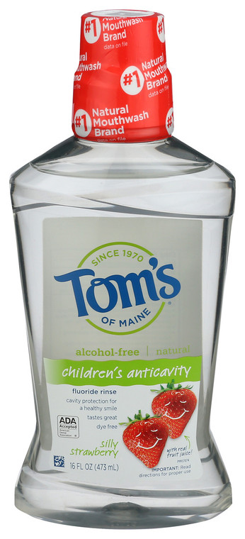 Tom's Of Maine, Kids Rinse Fluoride Strawberry, 1 Each, 16 Oz