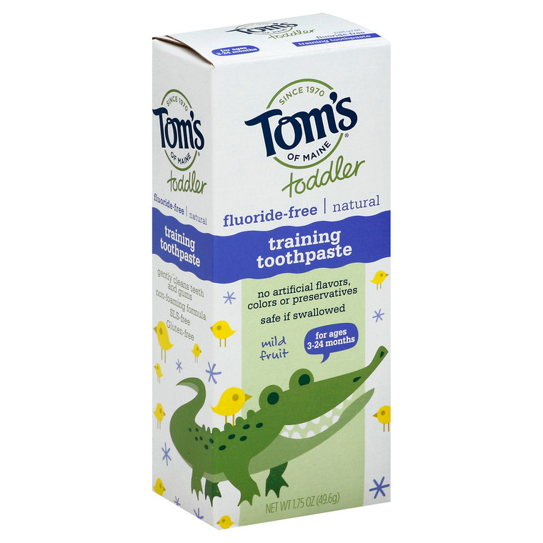 Tom S Of Maine, Toothpaste Toddler Training Natural Fluoride Free Mild Fruit, Case Of 6, 1.75 Oz