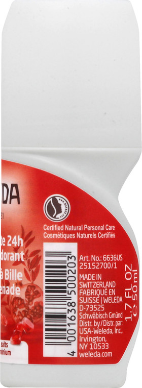 Weleda Products, 24-hour Roll-on Pomegranate Deodorant, 1 Each, 1.7 Oz