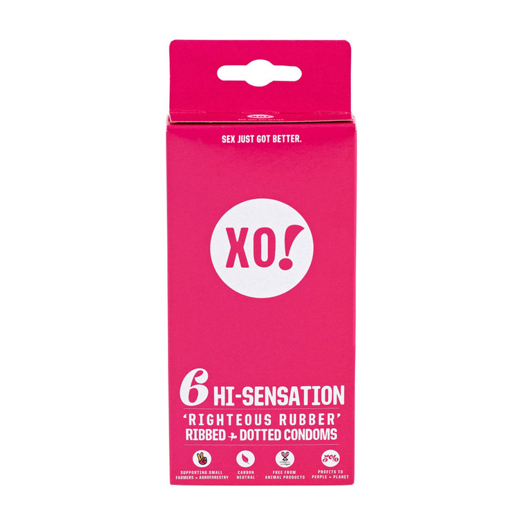 Xo!, Hi Sensation Righteous Rubber Condoms, Case Of 8, 6 Ct