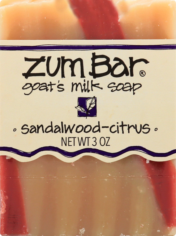 Zum, Indigo Wild Bar Sandalwood Citrus Goats Milk Soap, Case Of 6, 3 Oz