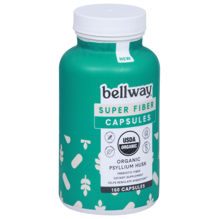 Bellway, Organic Super Fiber Prebiotic Capsules, Case Of 1, 160 Ct