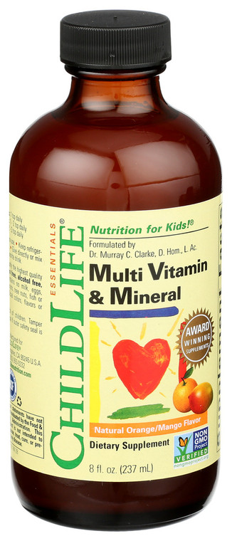 Childlife Essentials, Multi Vitamin And Mineral Natural Orange Mango Flavor, 1 Each, 8 Oz