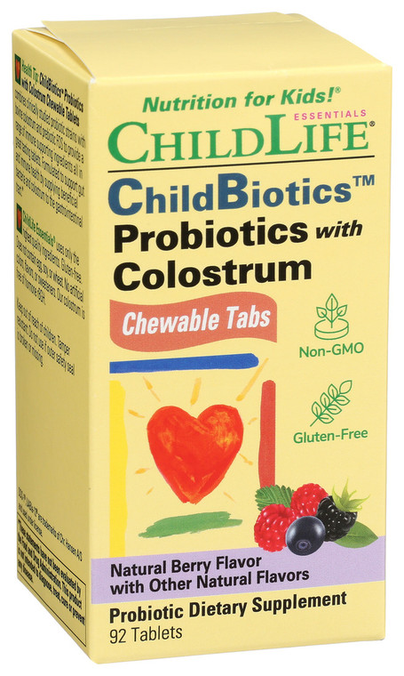 Childlife Essentials, Child Life Probiotics Plus Colostrum Natural Mixed Berry Let's, 1 Each, 90 Tab
