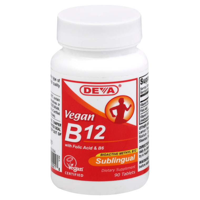 Deva, Vegan B 12 Sublingual, 1 Each, 90 Tab