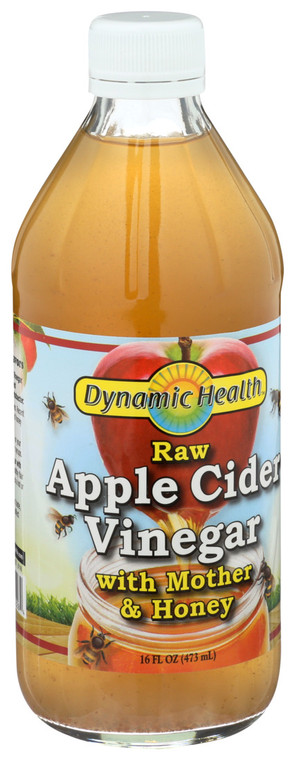 Dynamic Health, Apple Cider Vinegar With Mother & Natural Honey Glass Bottle, 1 Each, 16 Fl Oz
