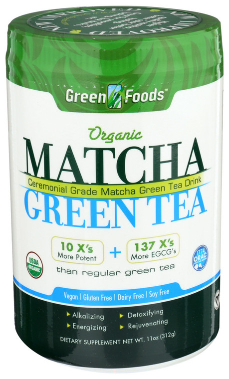 Green Foods, Matcha Green Tea Drink Ceremony Grade, 1 Each, 11 Oz.