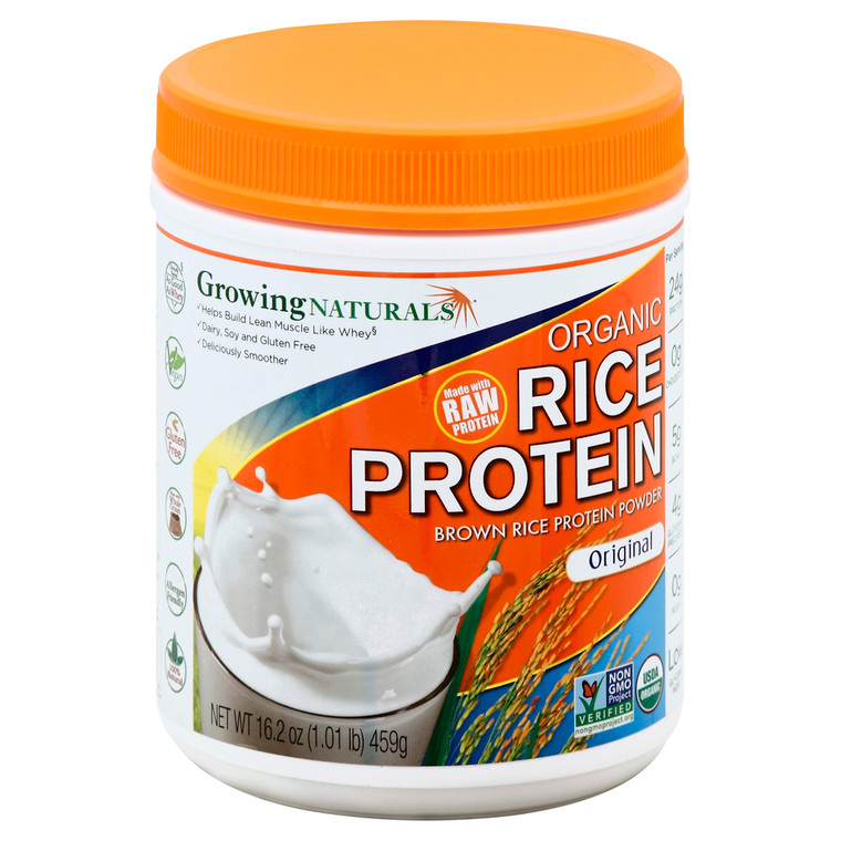Growing Naturals, Brown Rice Protein Powder Original, 1 Each, 16.19 Oz