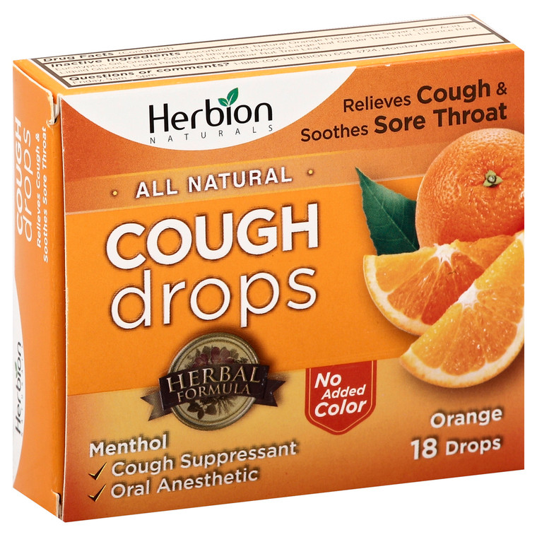 Herbion Naturals, Cough Drops All Natural Orange, 1 Each, 18 Ct