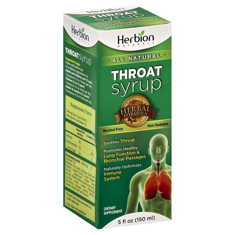 Herbion Naturals, Throat Syrup All Natural, 1 Each, 5 Oz