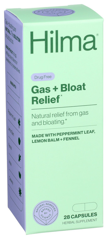 Hilma, Gas + Bloat Relief Supplement, Case Of 1, 28 Ct