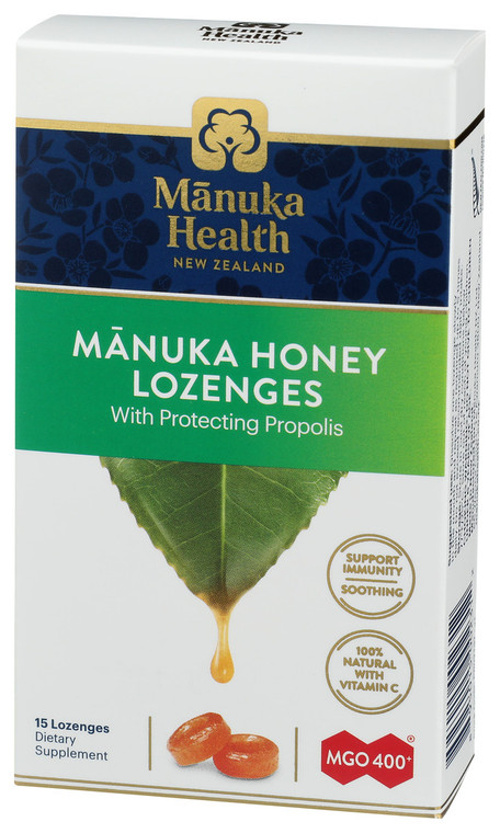 Manuka Health, Lozenge Manuka Honey Propolois Mgo 400+ Propolis, 1 Each, 15 Ct